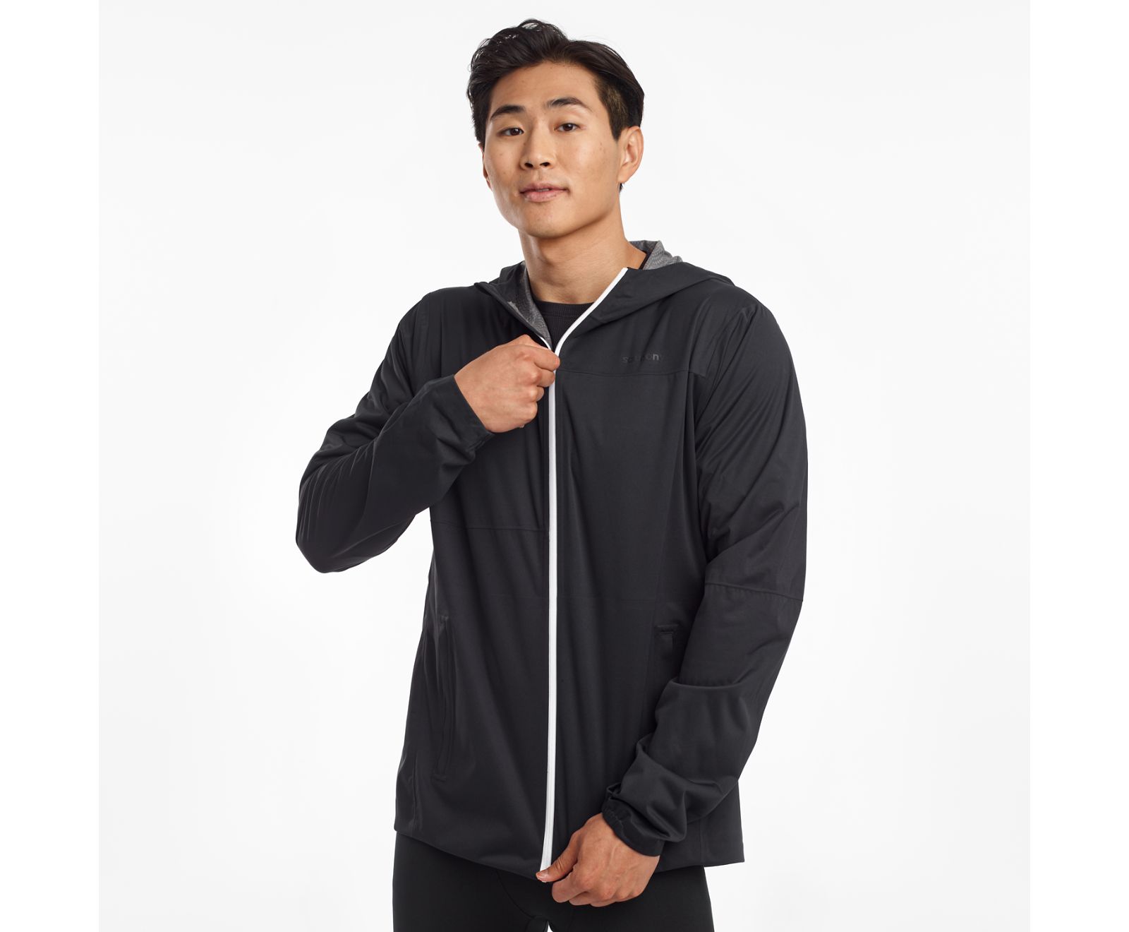 Men\'s Saucony Drizzle 2.0 Jackets Black | Singapore 615JPQJ